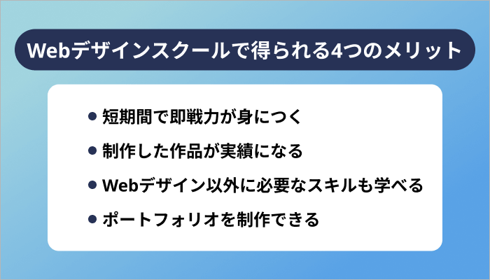 Webデザインスクールで得られる4つのメリット