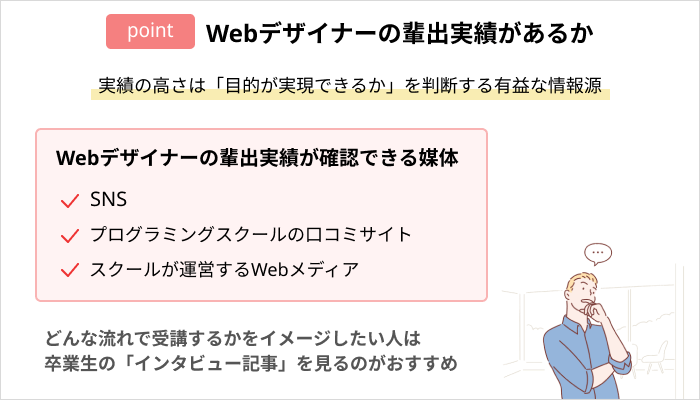 Webデザインスクールの選び方:Webデザイナーの輩出実績があるか