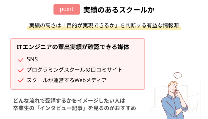 プログラミングスクールの選び方:実績があるか